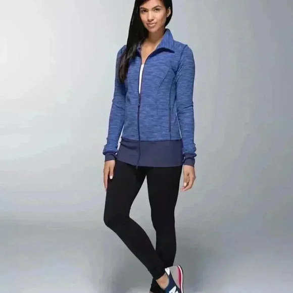 RARE Lululemon Full Zip Nice Asana Jacket - Wee Are From Space Cadet Blue - Picture 2 of 16